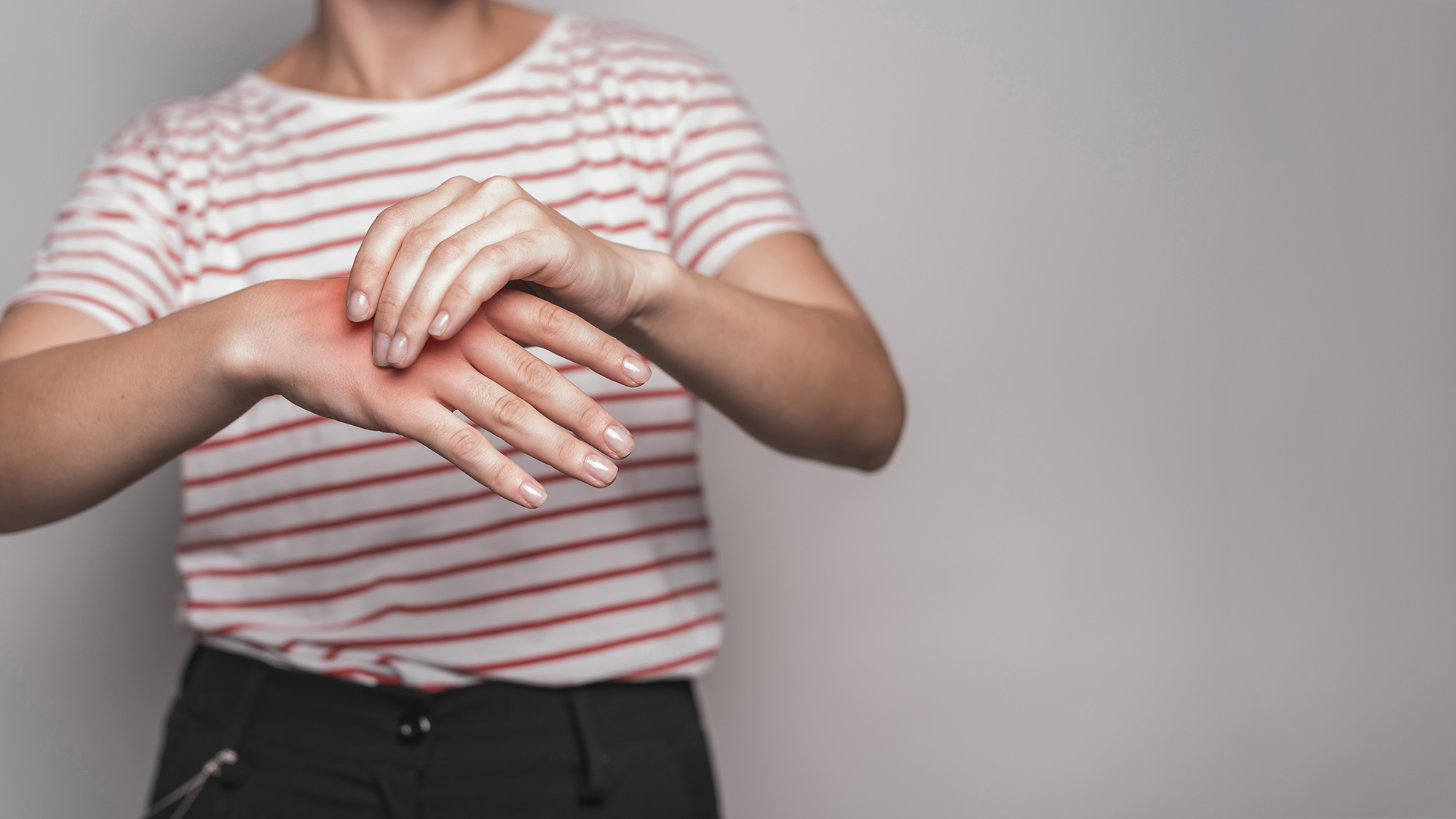 If you put your hand close to your waist, bend your wrist to make