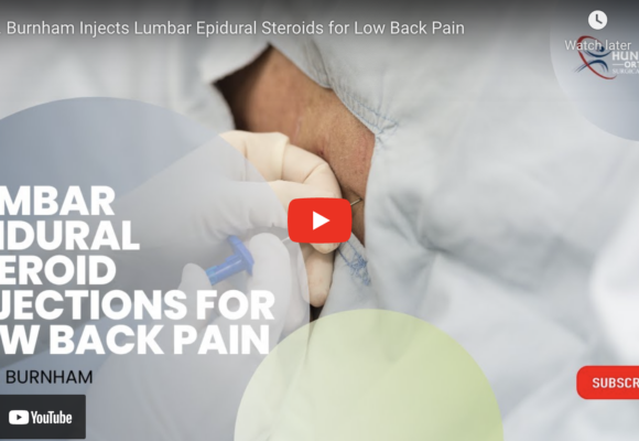 Dr. Burnham Injects Lumbar Epidural Steroids for Low Back Pain